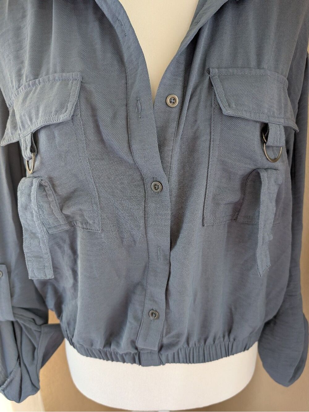 No comment Smocked Button-down blouse - Picture 3 of 5
